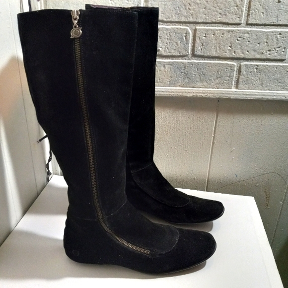 born black suede booties